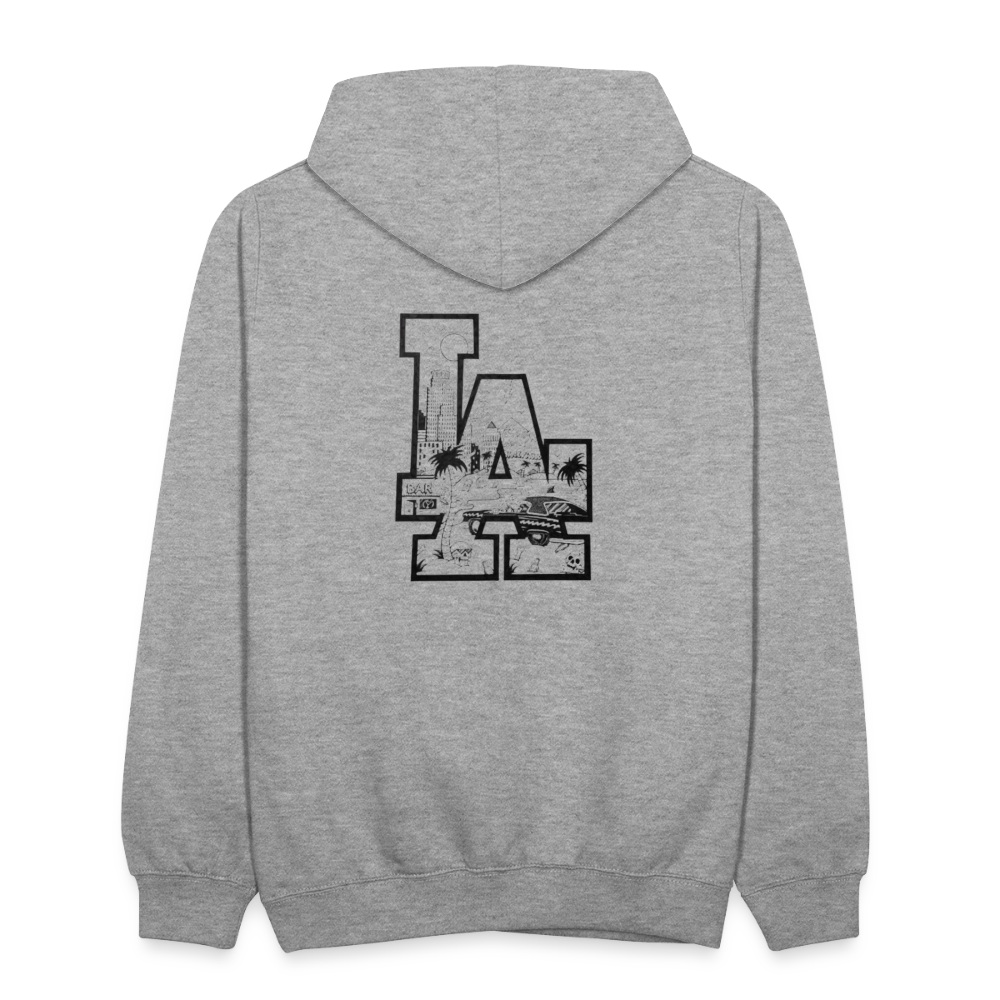 LA Kontrast-Hoodie - Grau meliert/Navy
