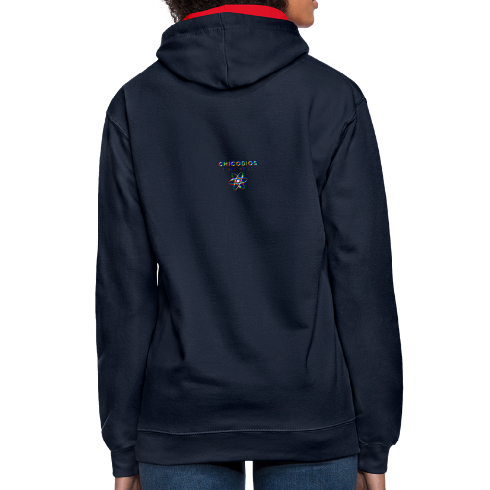 Only God can Judge me Kontrast-Hoodie - Navy/Rot