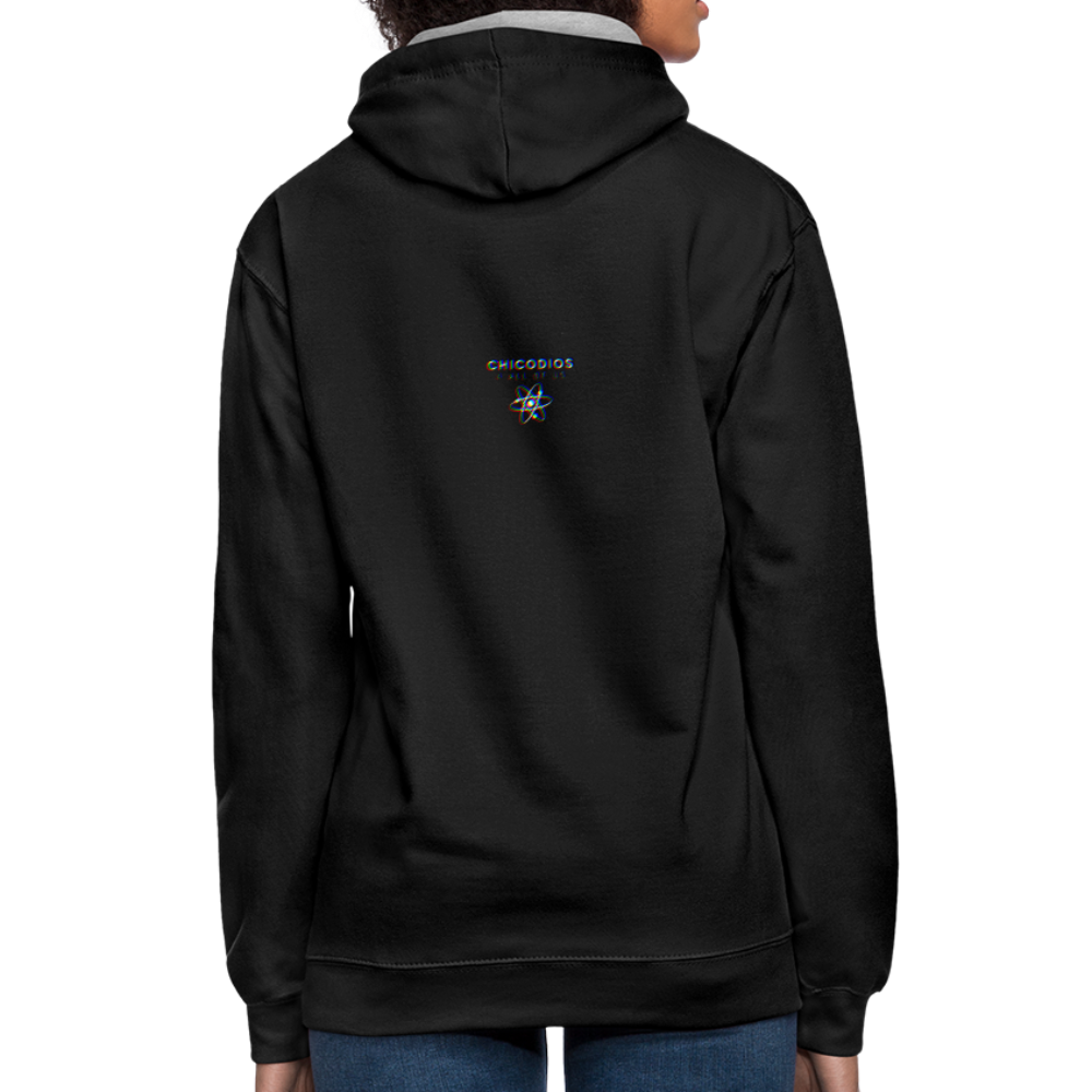 Only God can Judge me Kontrast-Hoodie - Schwarz/Grau meliert