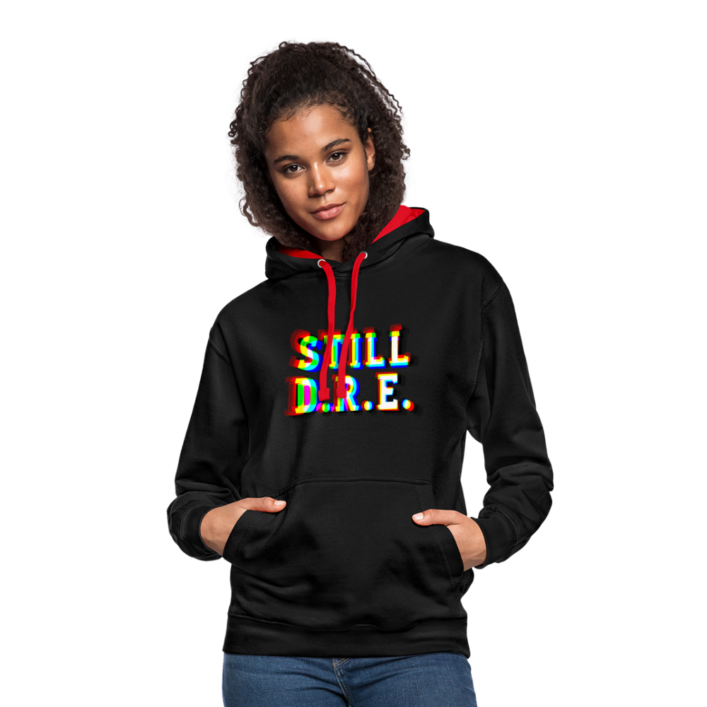 Still D.R.E. Kontrast-Hoodie - Schwarz/Rot