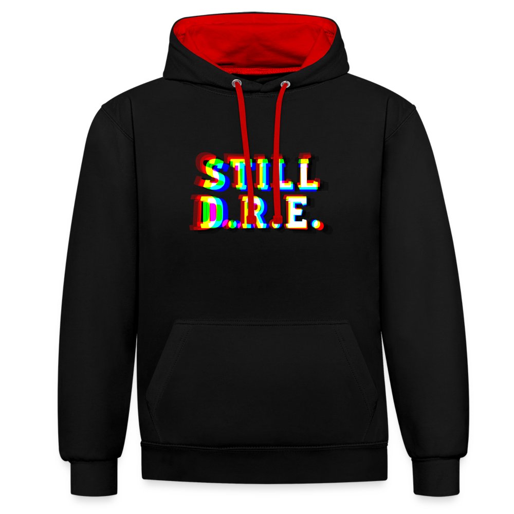 Still D.R.E. Kontrast-Hoodie - Schwarz/Rot