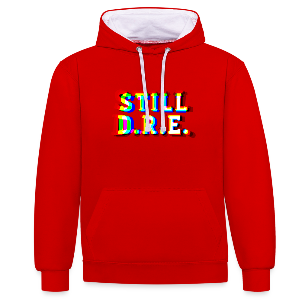 Still D.R.E. Kontrast-Hoodie - Rot/Weiß