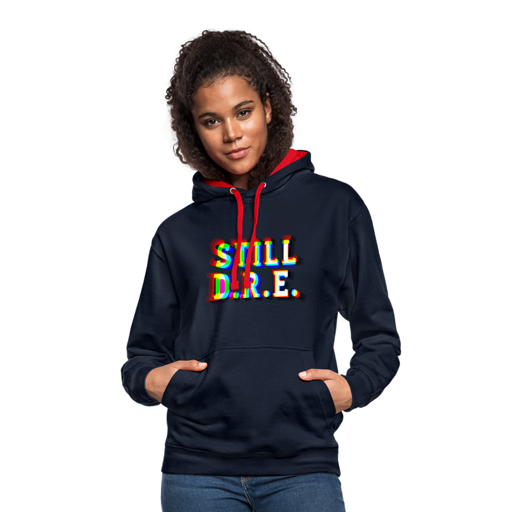 Still D.R.E. Kontrast-Hoodie - Navy/Rot