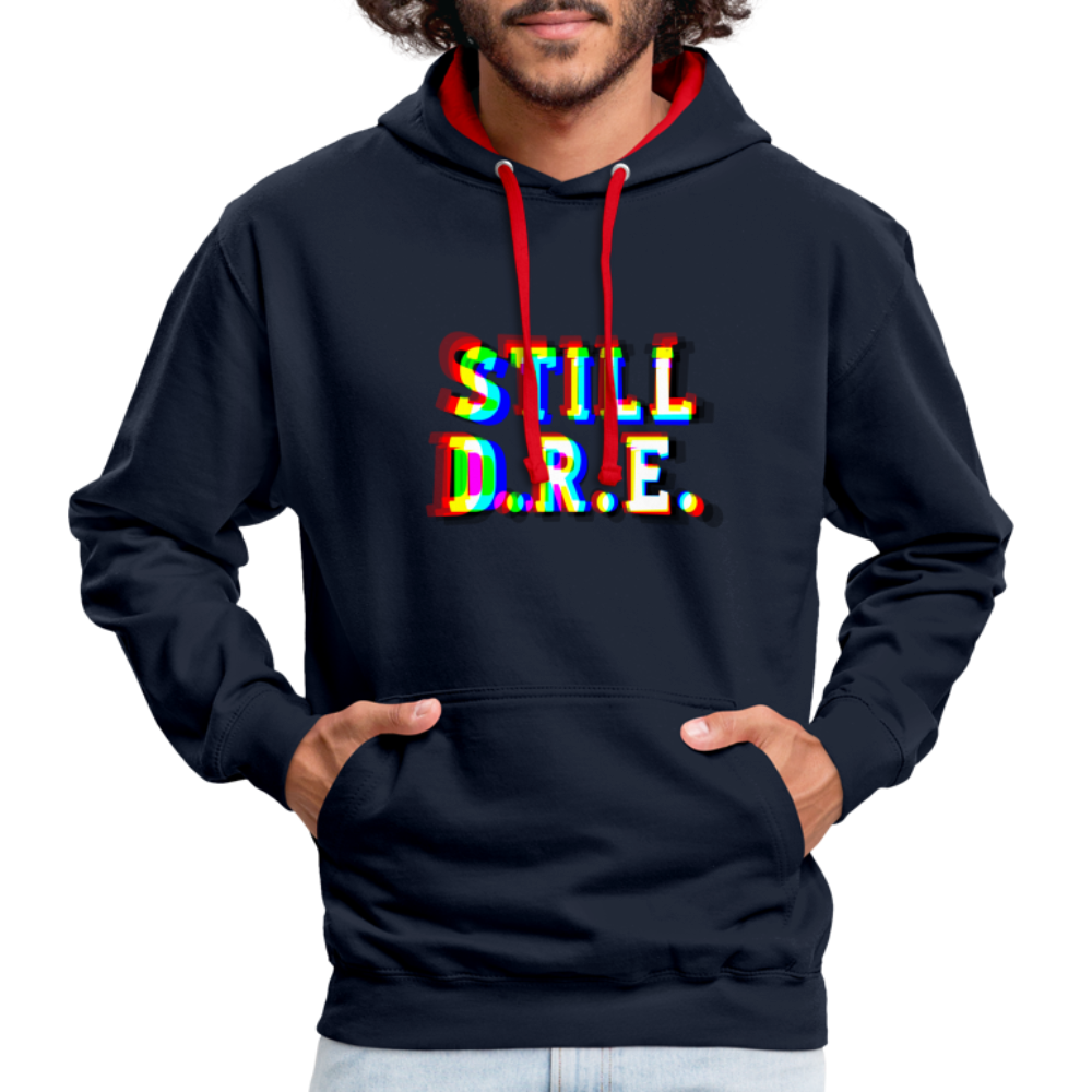 Still D.R.E. Kontrast-Hoodie - Navy/Rot