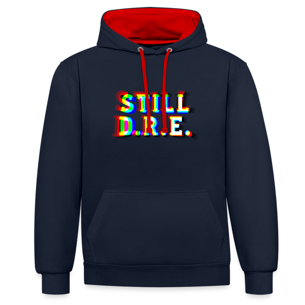 Still D.R.E. Kontrast-Hoodie - Navy/Rot