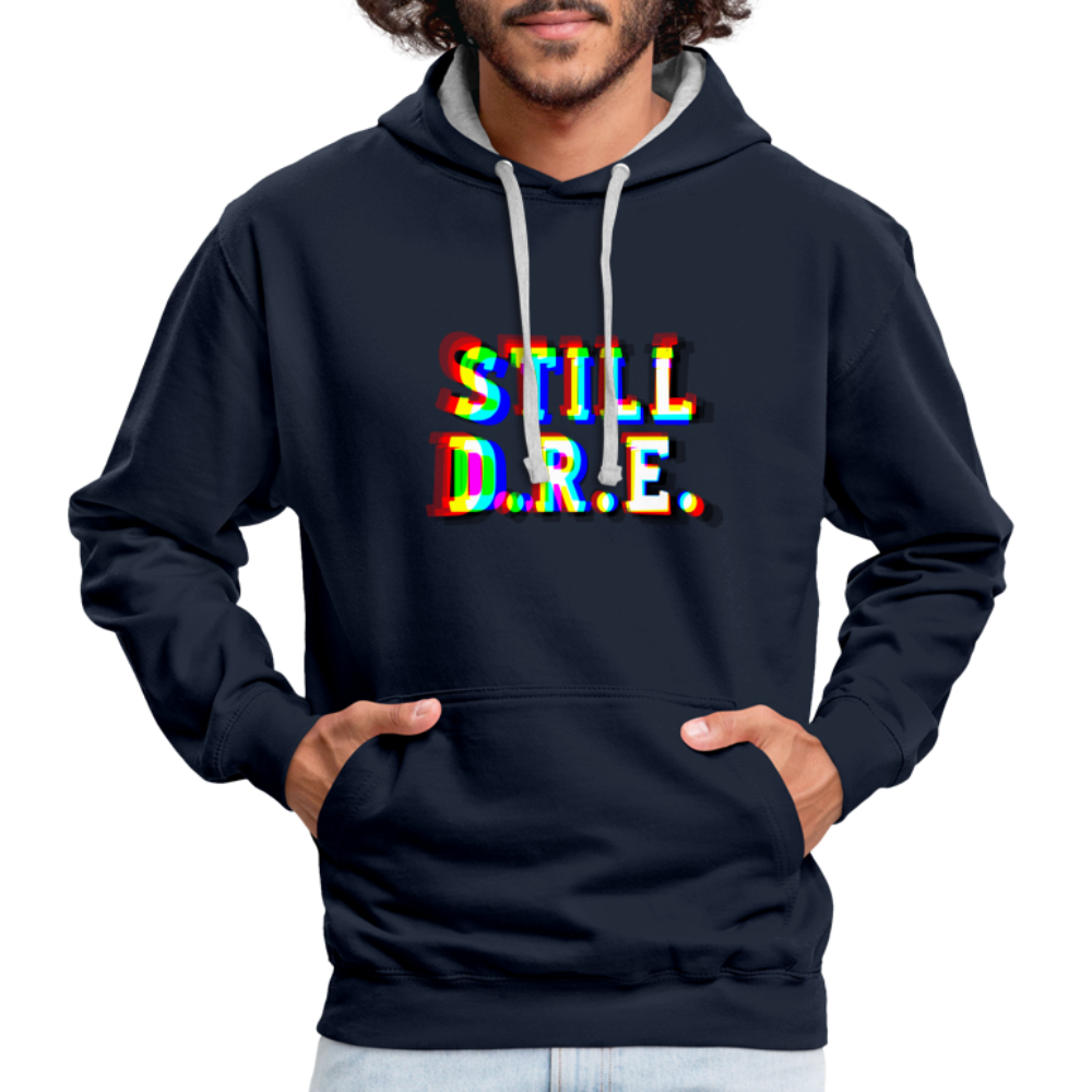 Still D.R.E. Kontrast-Hoodie - Navy/Grau meliert