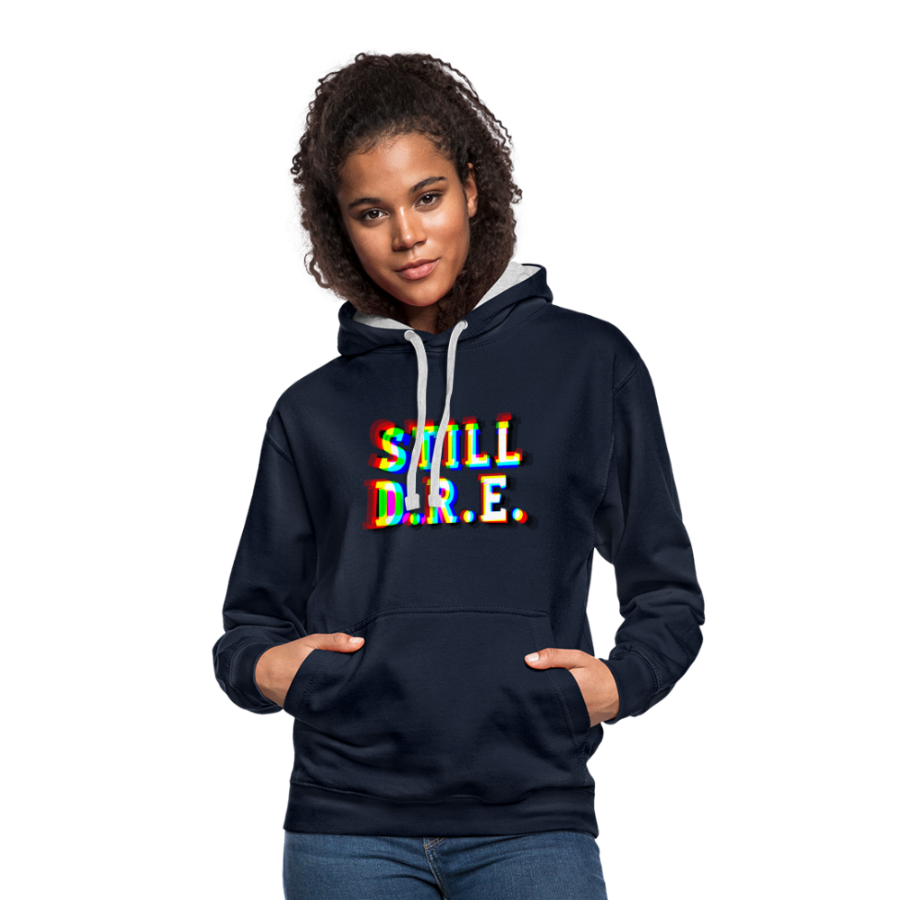 Still D.R.E. Kontrast-Hoodie - Navy/Grau meliert
