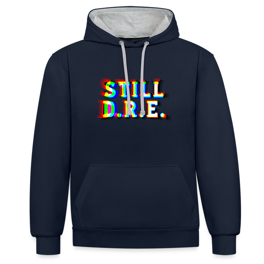 Still D.R.E. Kontrast-Hoodie - Navy/Grau meliert