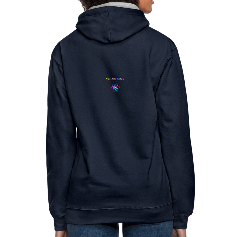 Still D.R.E. Kontrast-Hoodie - Navy/Grau meliert