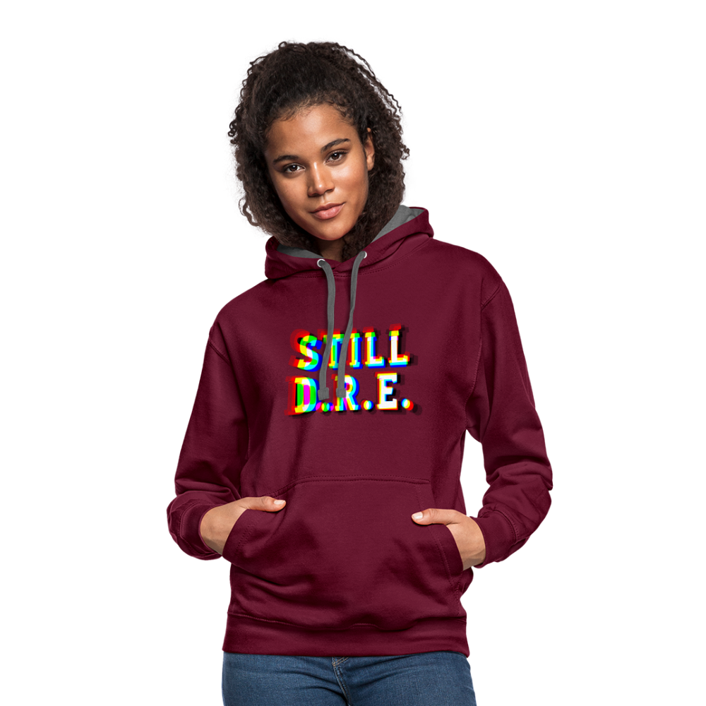 Still D.R.E. Kontrast-Hoodie - Weinrot/Anthrazit