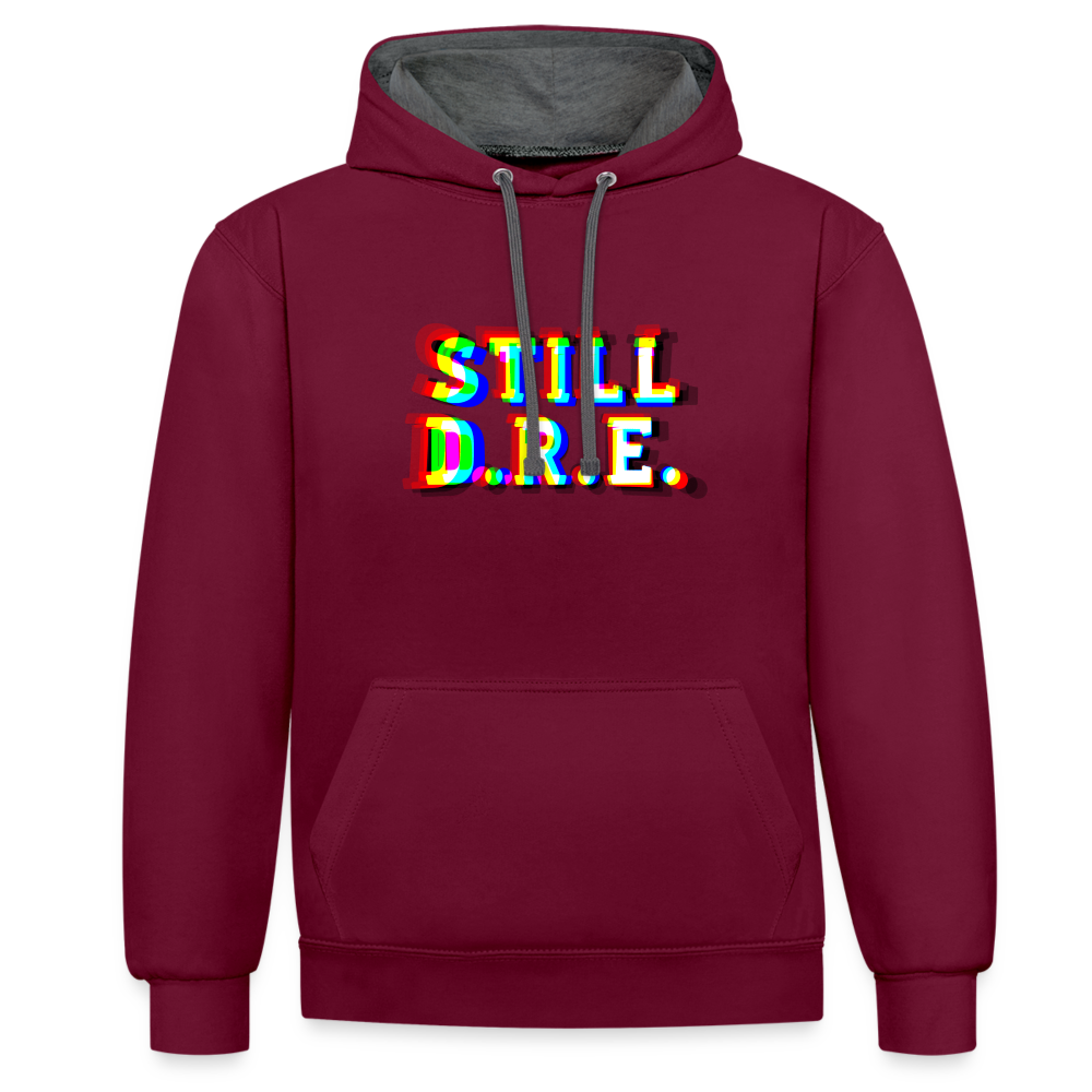 Still D.R.E. Kontrast-Hoodie - Weinrot/Anthrazit