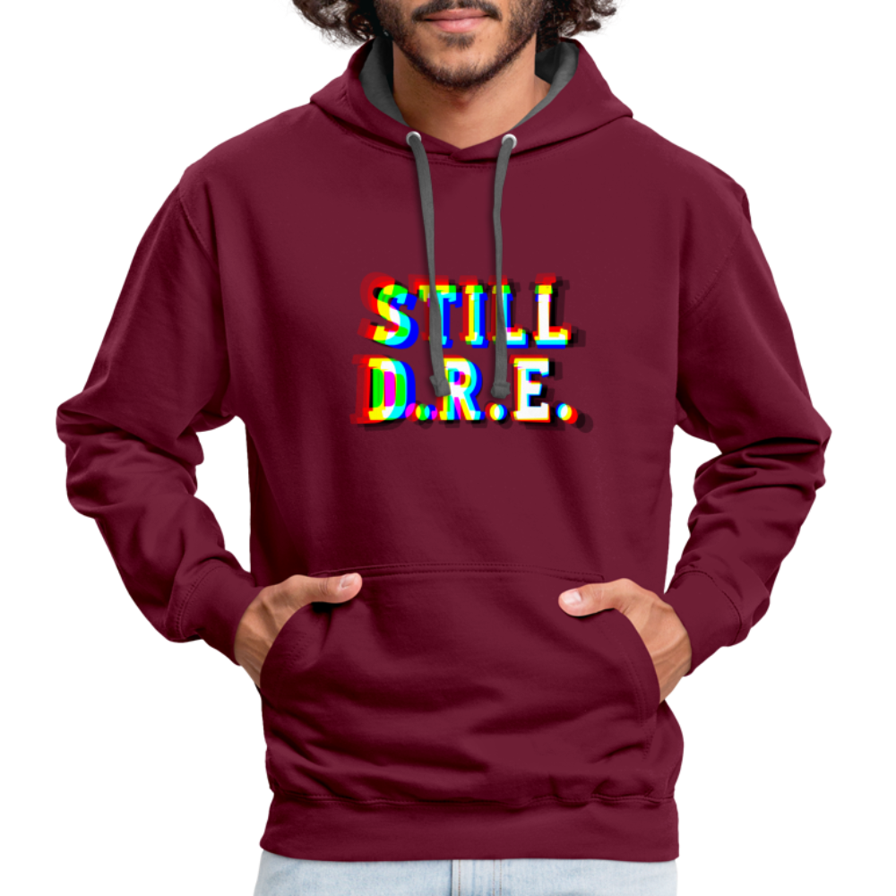 Still D.R.E. Kontrast-Hoodie - Weinrot/Anthrazit