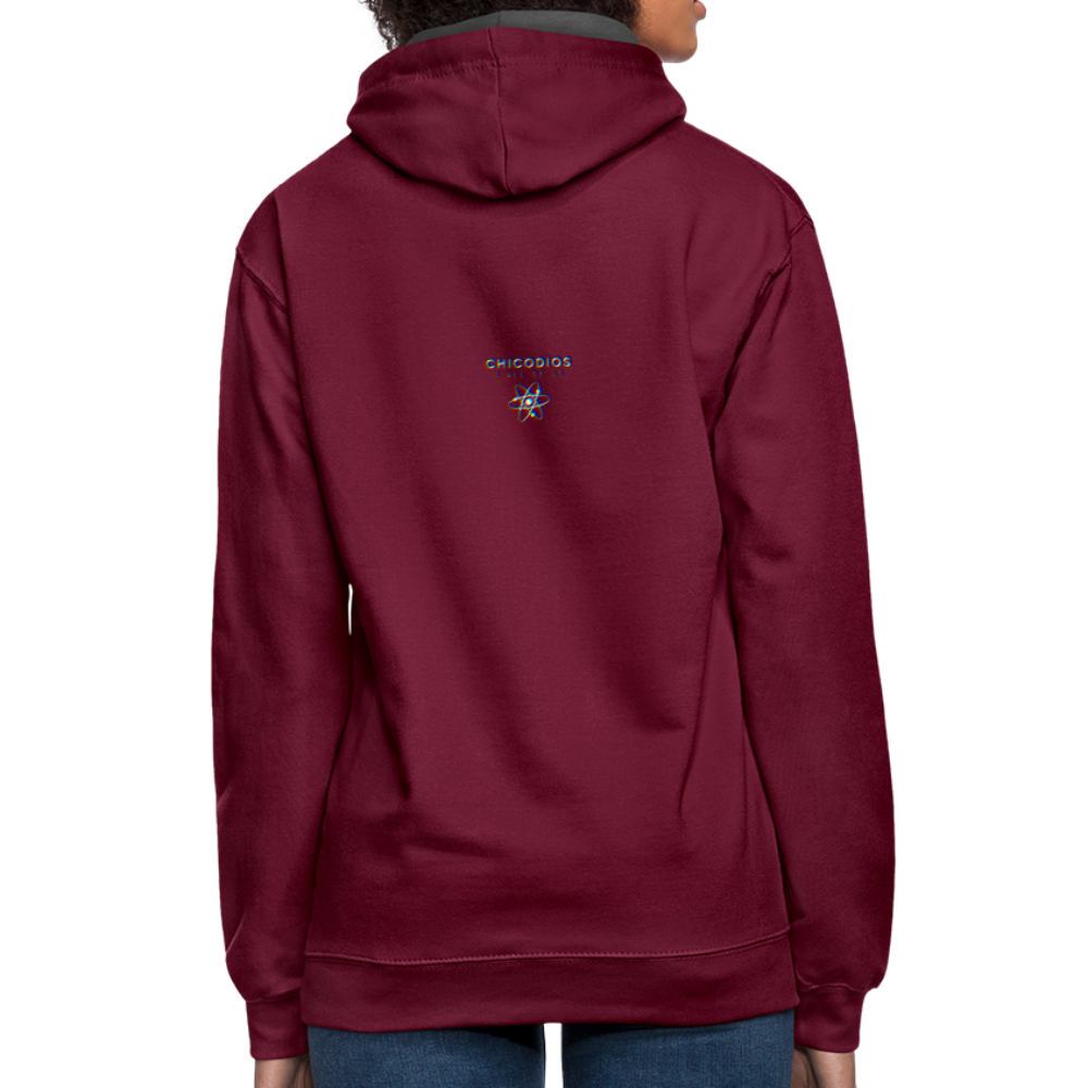 Still D.R.E. Kontrast-Hoodie - Weinrot/Anthrazit
