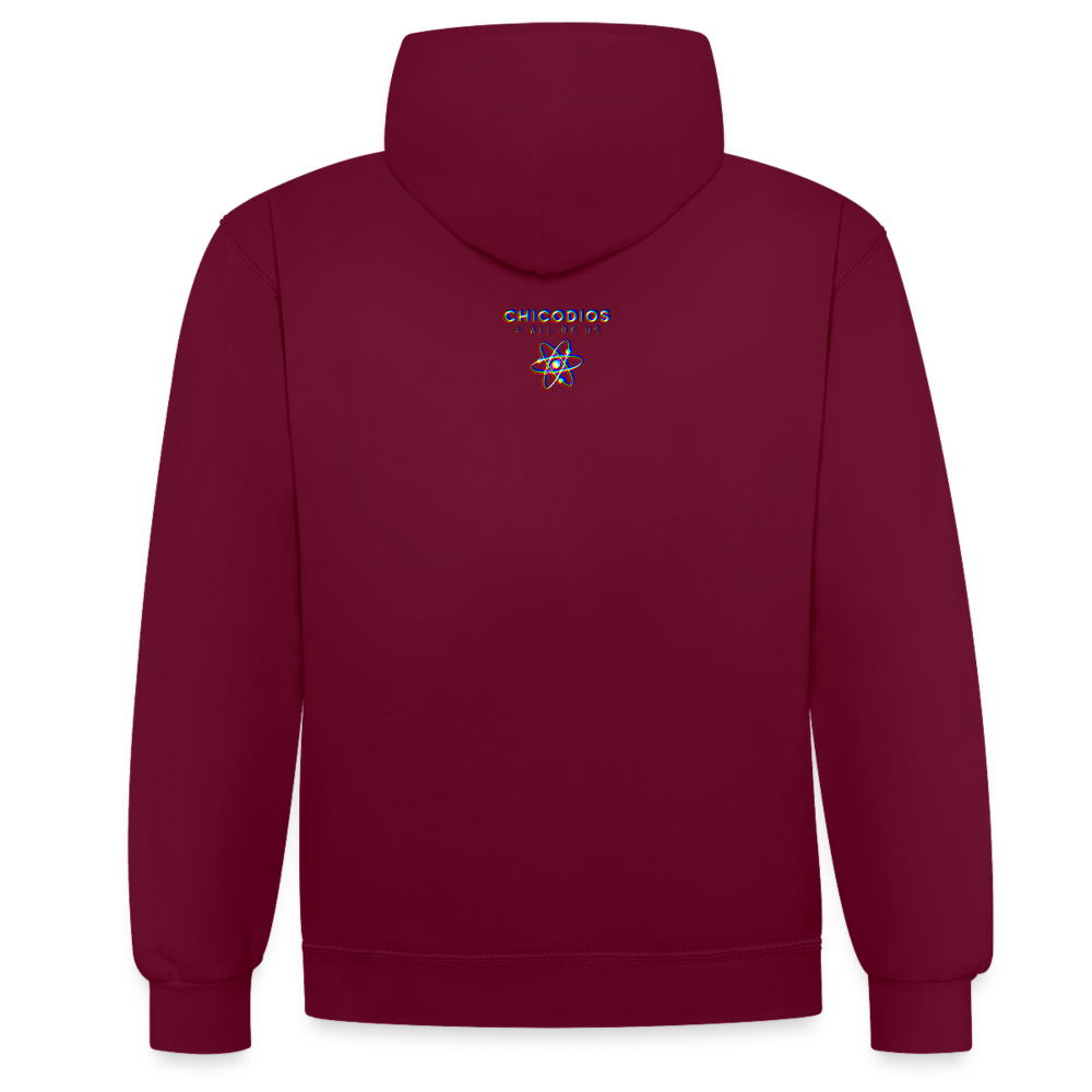 Still D.R.E. Kontrast-Hoodie - Weinrot/Anthrazit