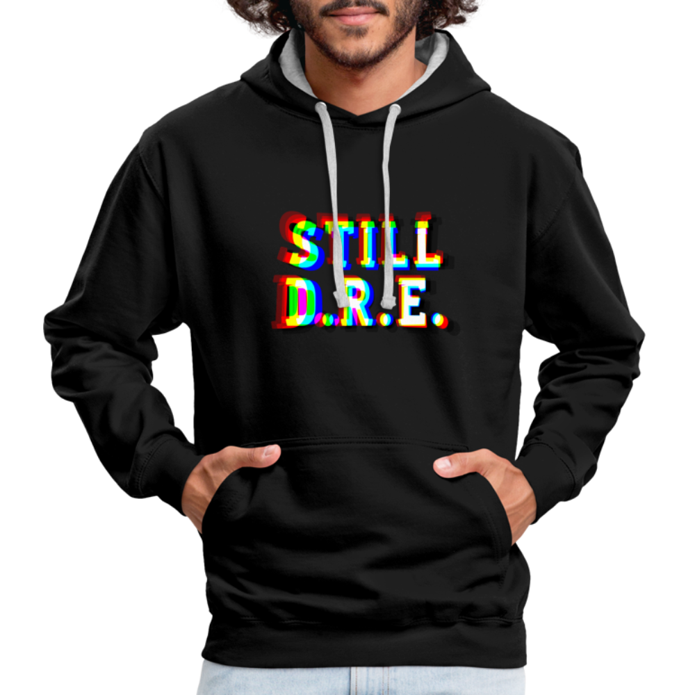 Still D.R.E. Kontrast-Hoodie - Schwarz/Grau meliert