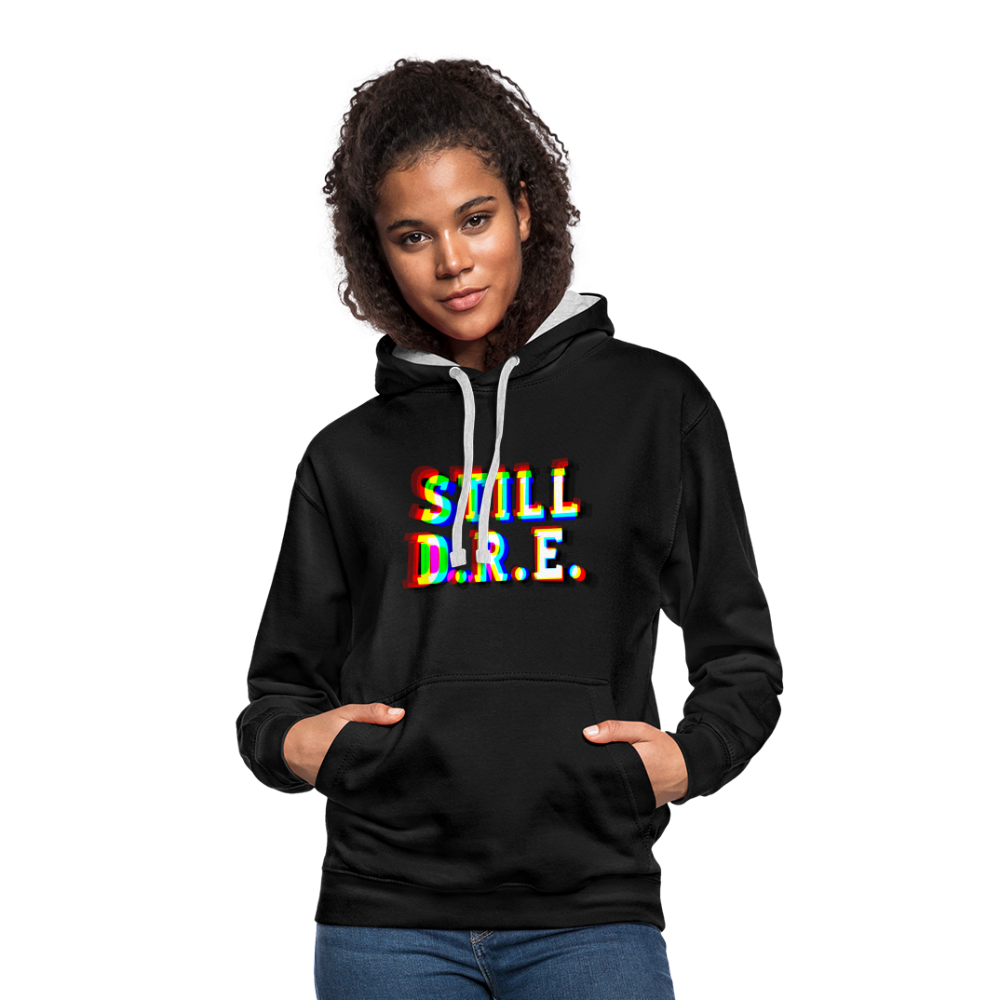 Still D.R.E. Kontrast-Hoodie - Schwarz/Grau meliert