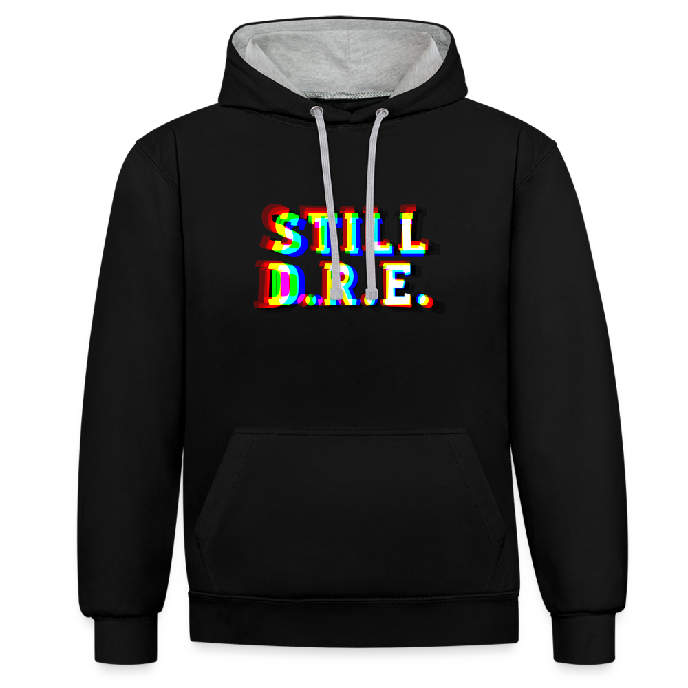 Still D.R.E. Kontrast-Hoodie - Schwarz/Grau meliert
