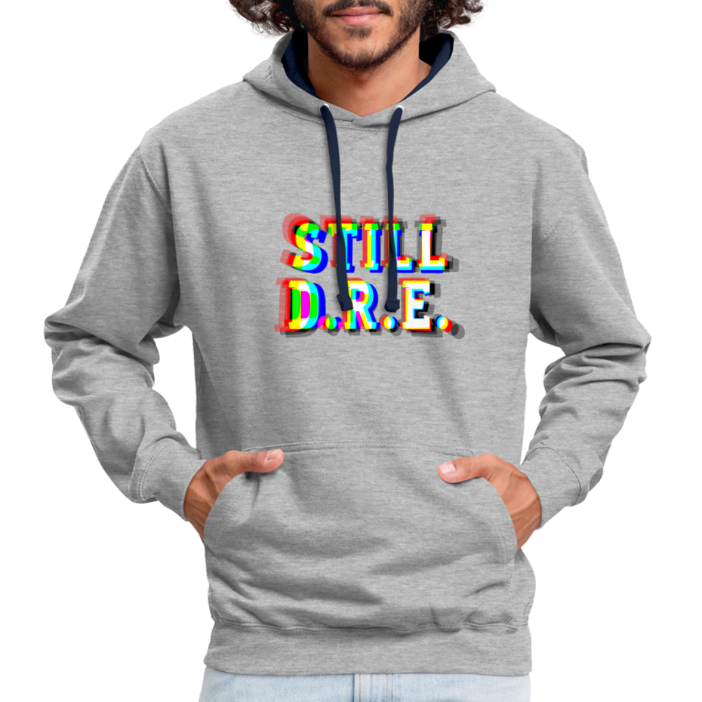 Still D.R.E. Kontrast-Hoodie - Grau meliert/Navy