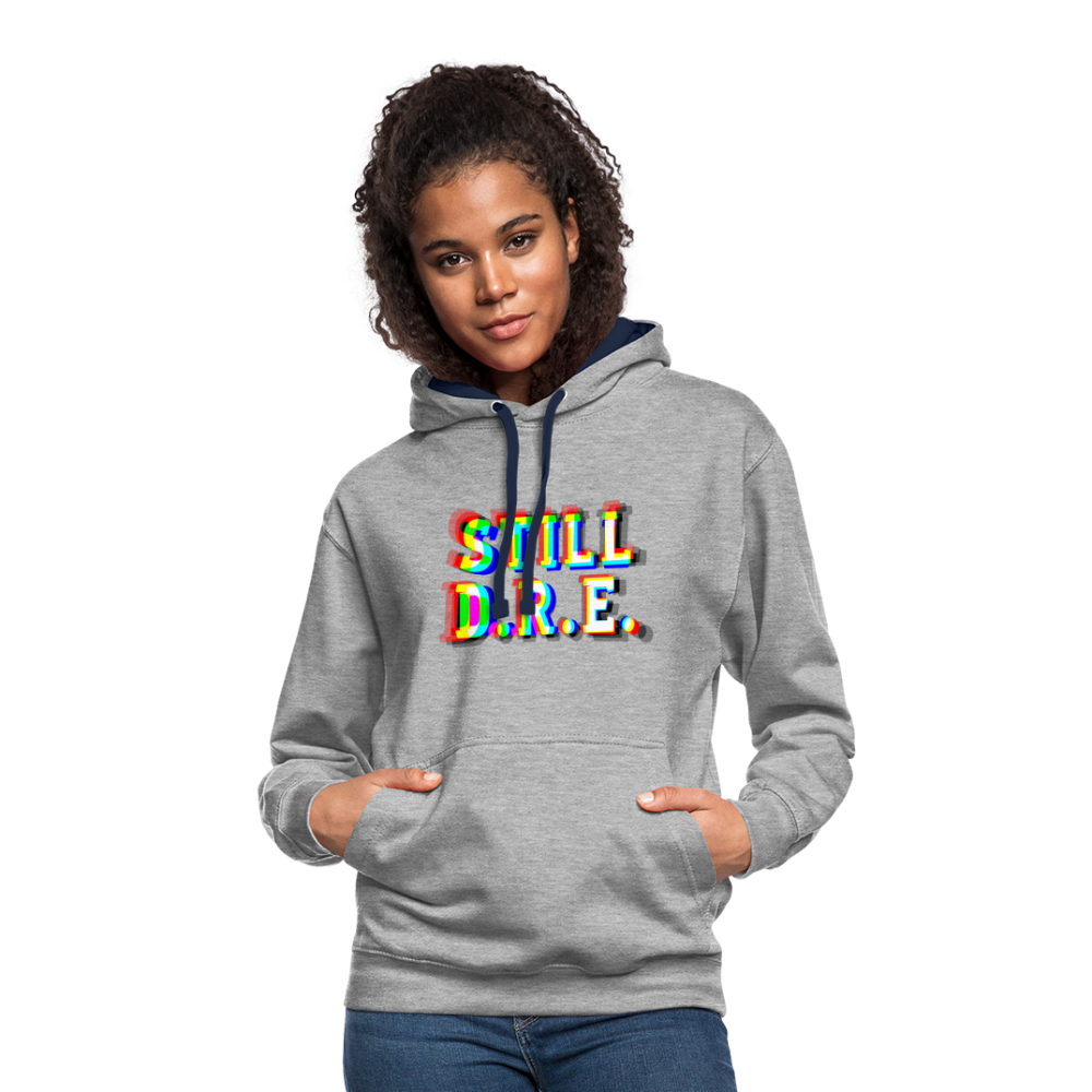 Still D.R.E. Kontrast-Hoodie - Grau meliert/Navy