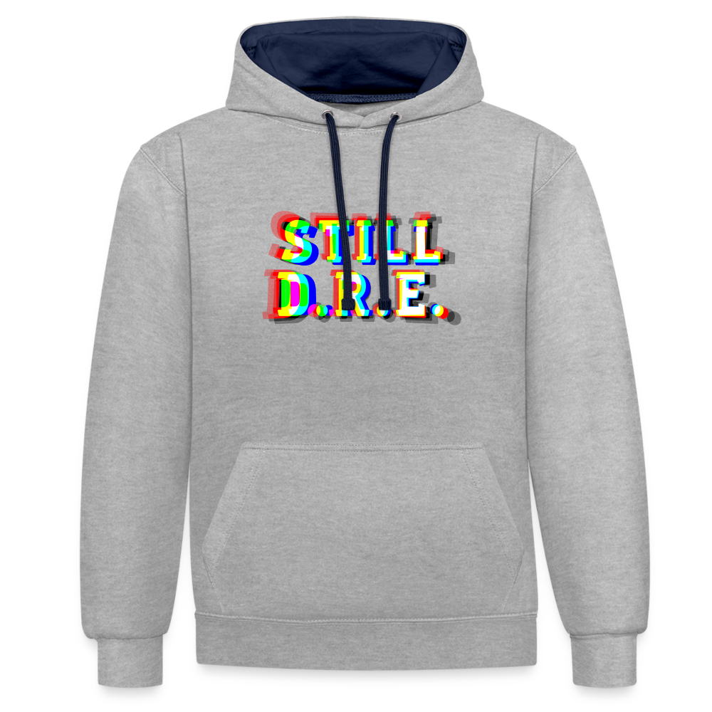 Still D.R.E. Kontrast-Hoodie - Grau meliert/Navy