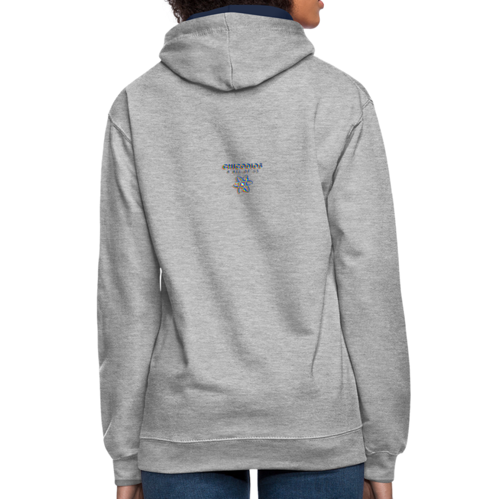 Still D.R.E. Kontrast-Hoodie - Grau meliert/Navy