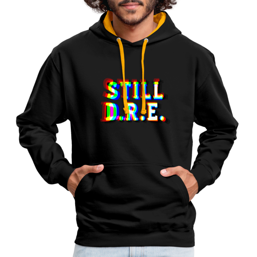 Still D.R.E. Kontrast-Hoodie - Schwarz/Gold