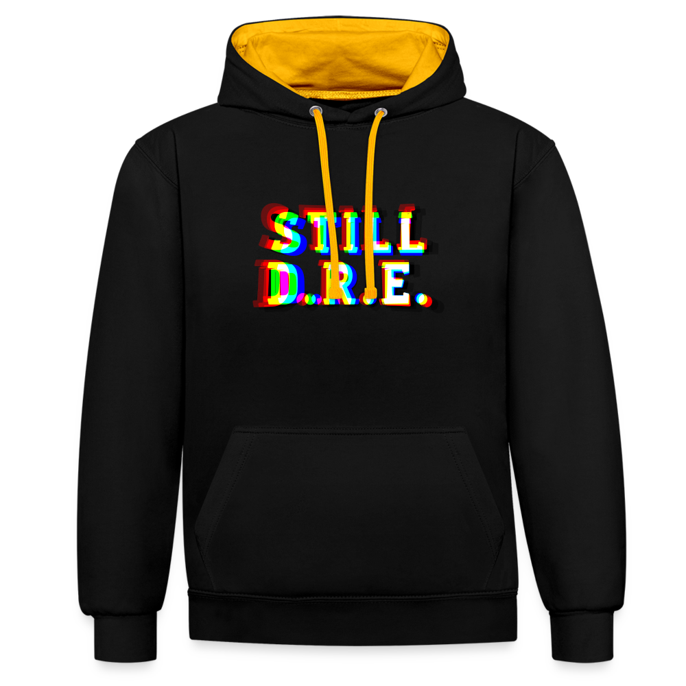 Still D.R.E. Kontrast-Hoodie - Schwarz/Gold