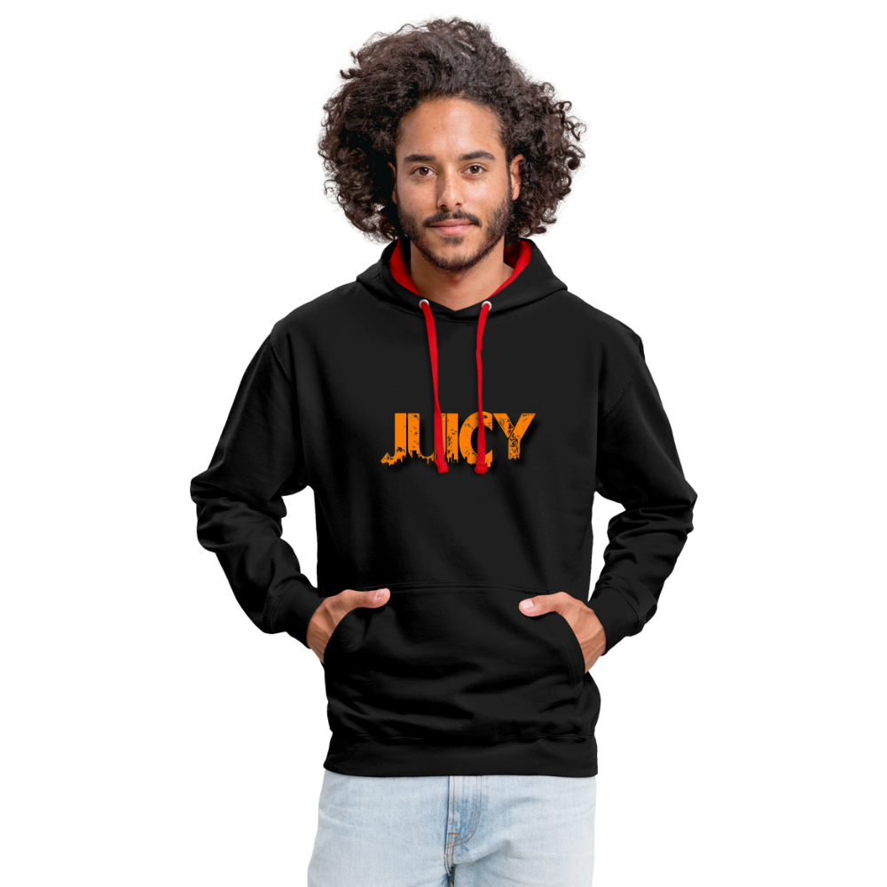 Juicy Kontrast-Hoodie - Schwarz/Rot