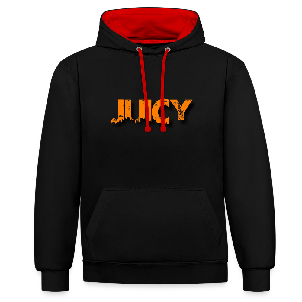 Juicy Kontrast-Hoodie - Schwarz/Rot
