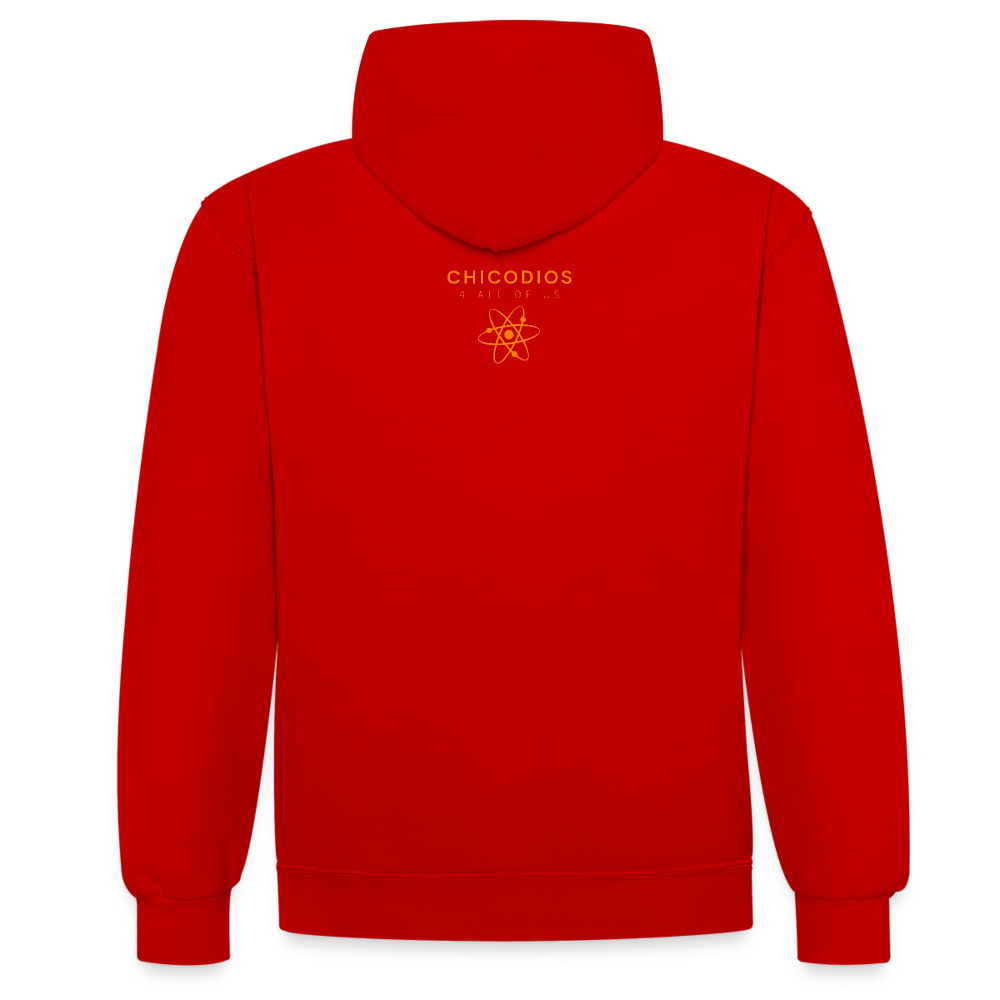 Juicy Kontrast-Hoodie - Rot/Weiß
