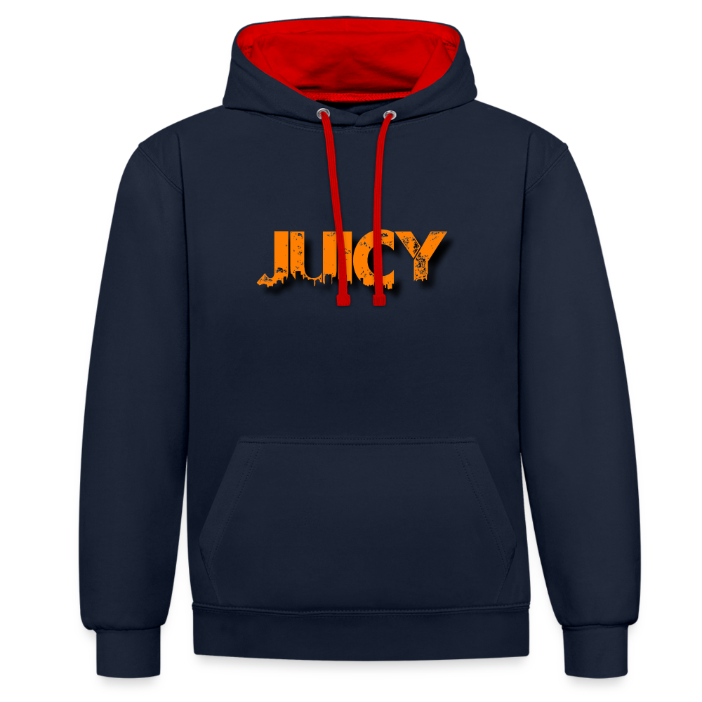 Juicy Kontrast-Hoodie - Navy/Rot