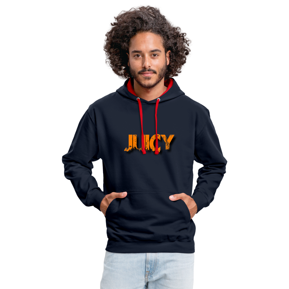 Juicy Kontrast-Hoodie - Navy/Rot