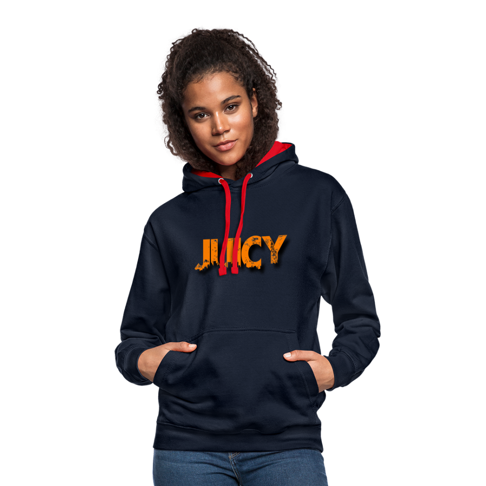 Juicy Kontrast-Hoodie - Navy/Rot