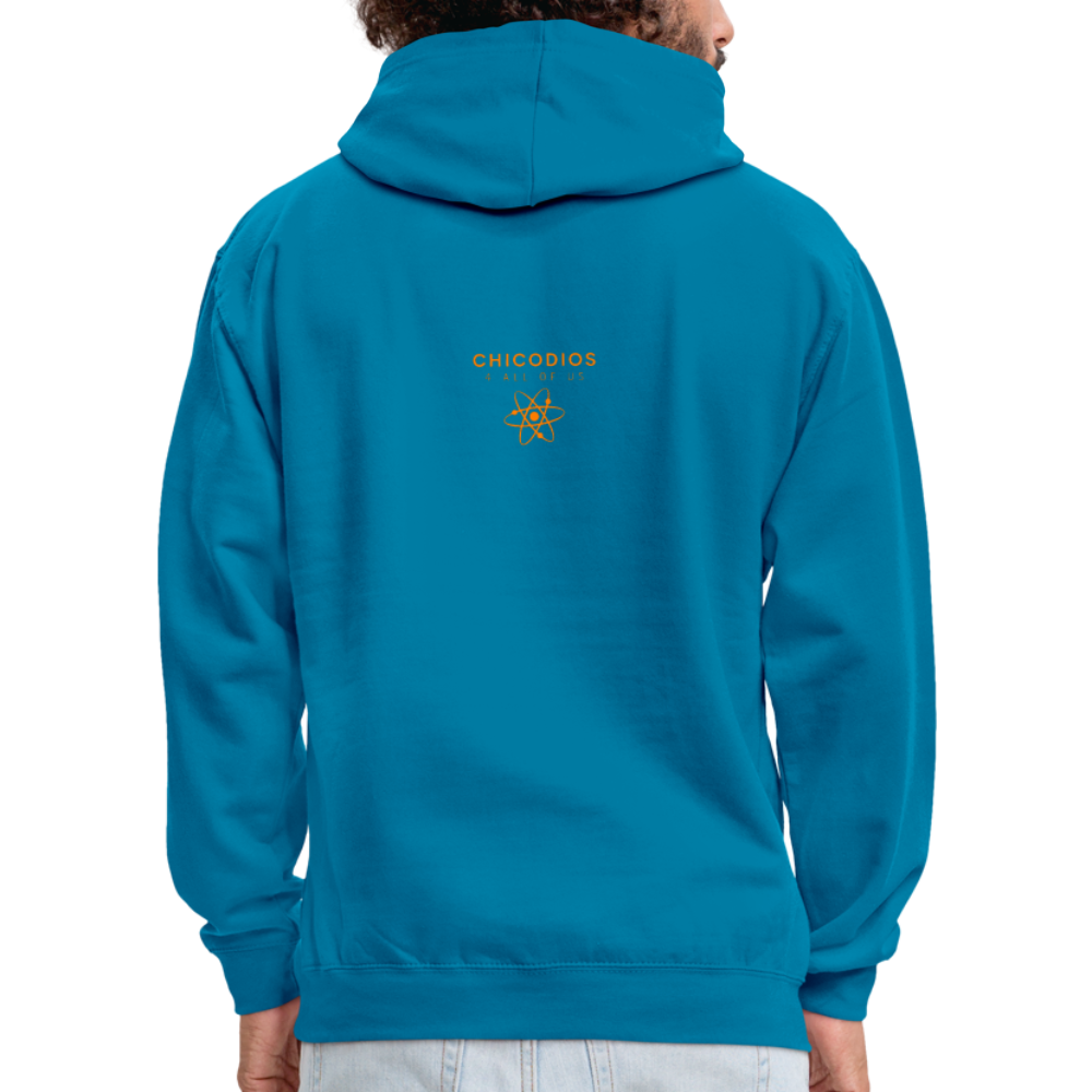 Juicy Kontrast-Hoodie - Pfauenblau/Grau meliert