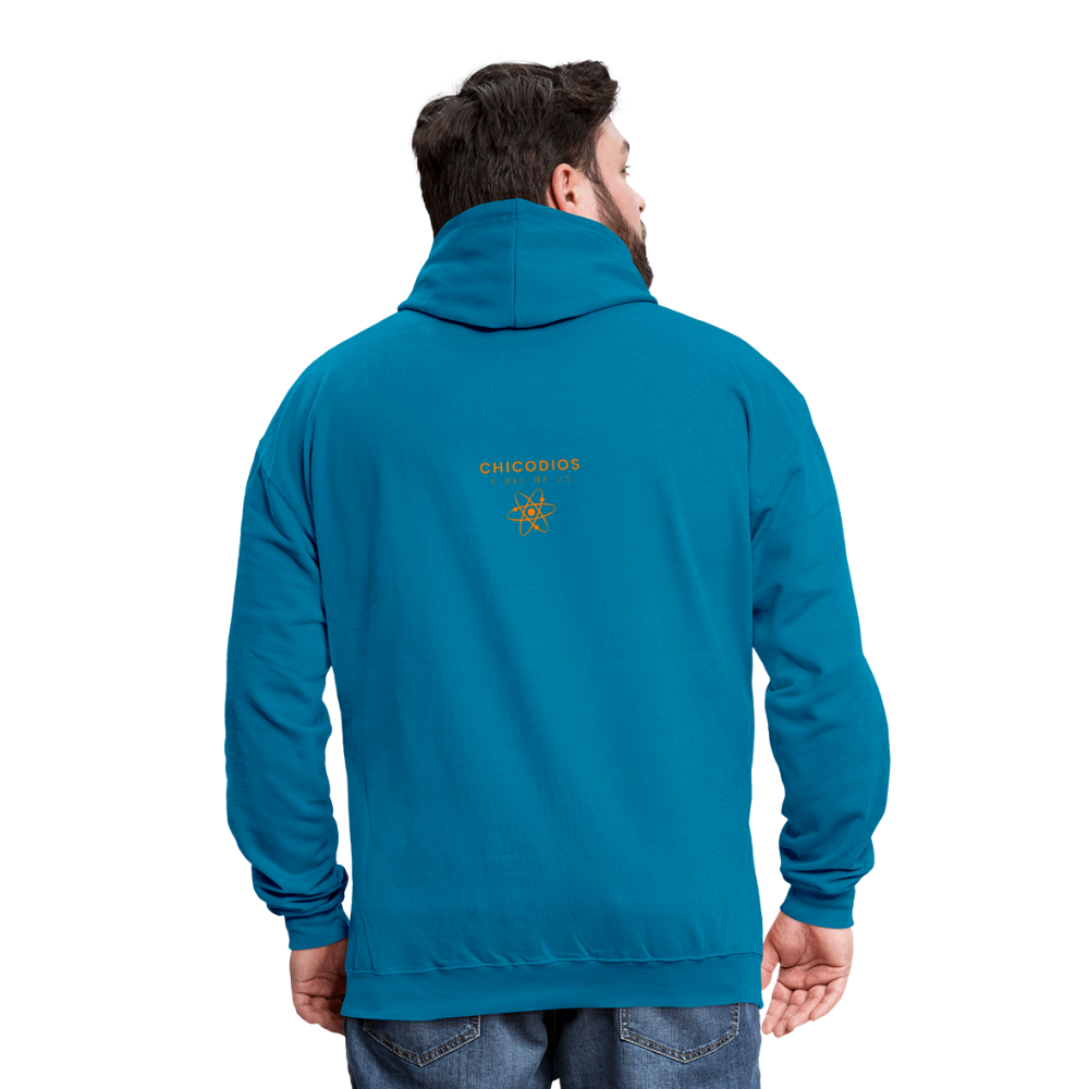 Juicy Kontrast-Hoodie - Pfauenblau/Grau meliert