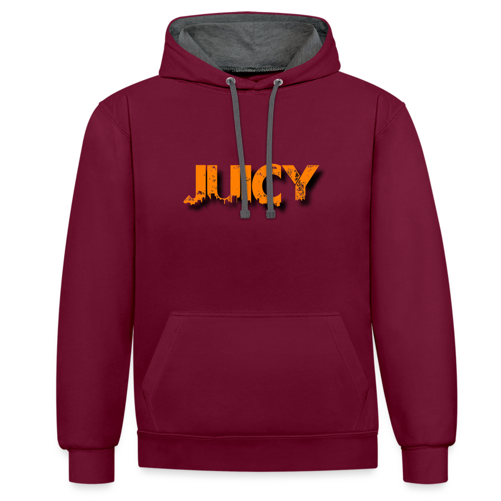 Juicy Kontrast-Hoodie - Weinrot/Anthrazit