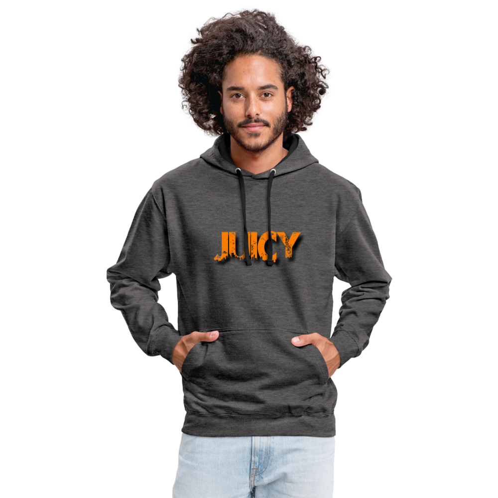 Juicy Kontrast-Hoodie - Anthrazit/Schwarz