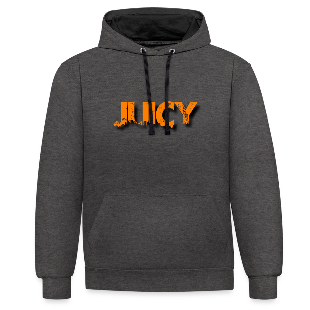 Juicy Kontrast-Hoodie - Anthrazit/Schwarz