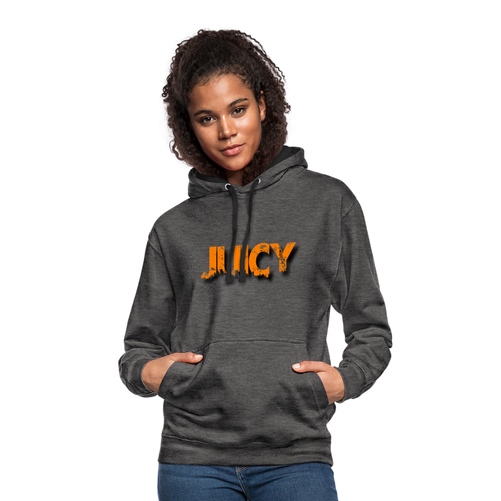 Juicy Kontrast-Hoodie - Anthrazit/Schwarz