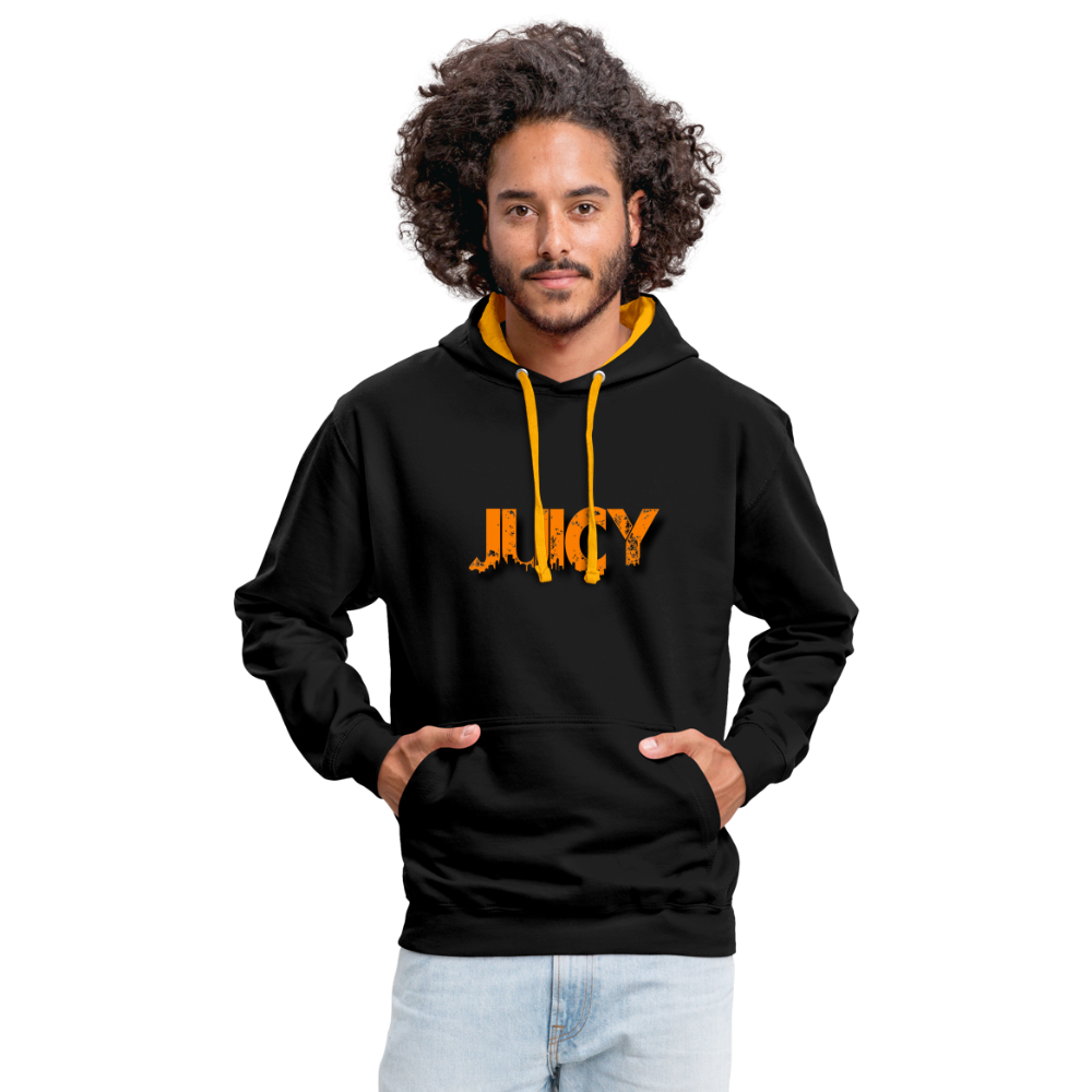 Juicy Kontrast-Hoodie - Schwarz/Gold