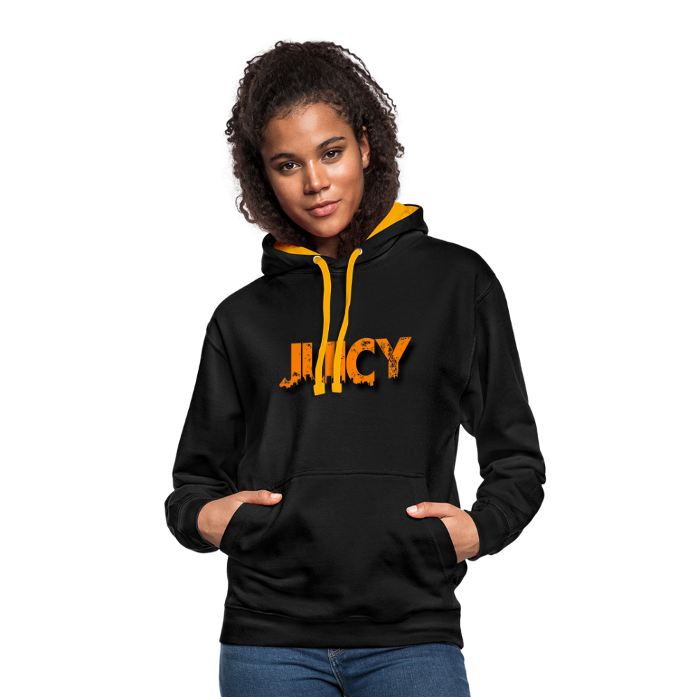 Juicy Kontrast-Hoodie - Schwarz/Gold