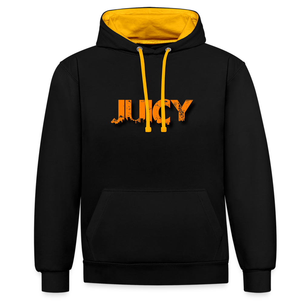 Juicy Kontrast-Hoodie - Schwarz/Gold