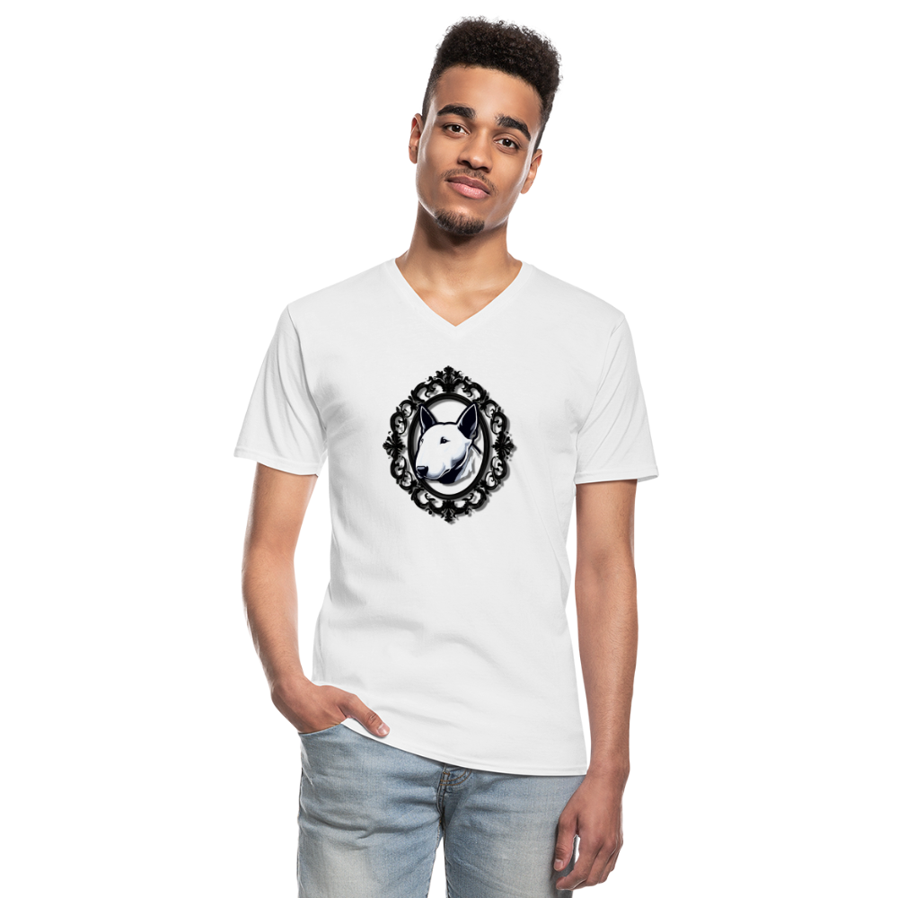 Bullterrier Finest Klassisches Männer-T-Shirt mit V-Ausschnitt - Weiß