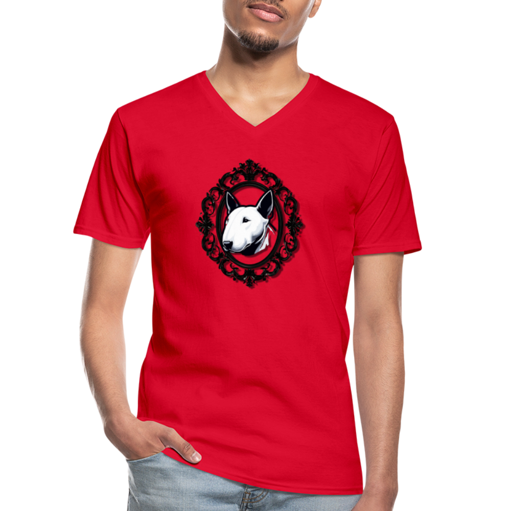 Bullterrier Finest Klassisches Männer-T-Shirt mit V-Ausschnitt - Rot