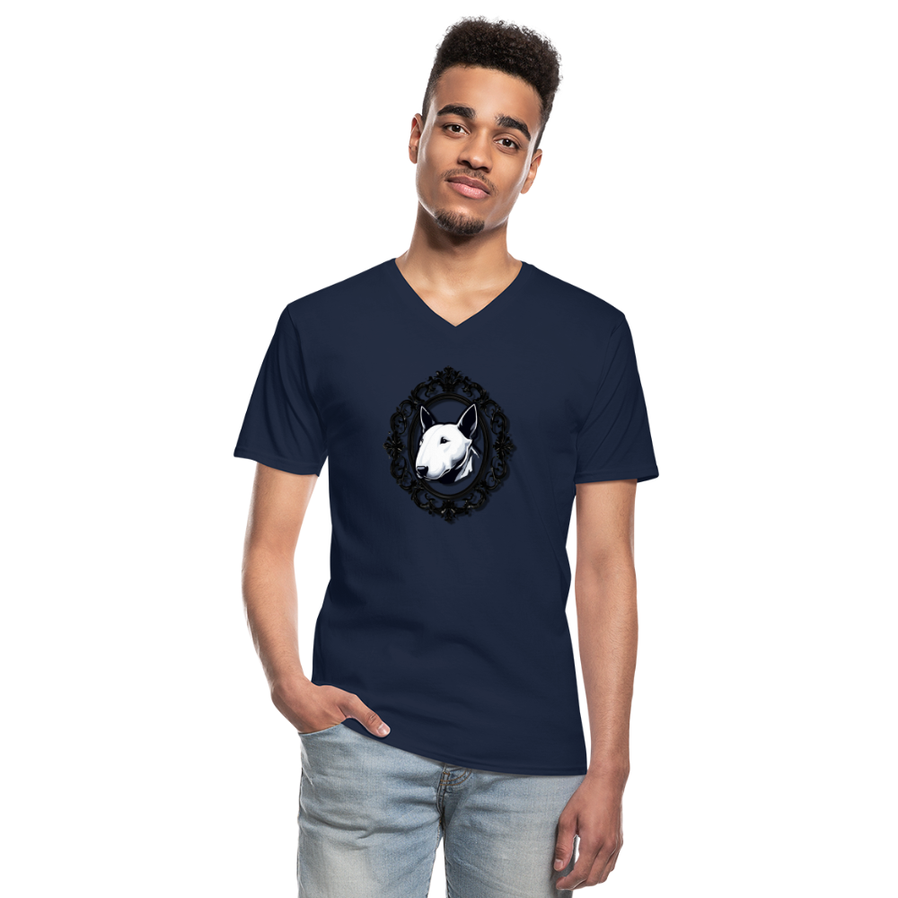 Bullterrier Finest Klassisches Männer-T-Shirt mit V-Ausschnitt - Navy