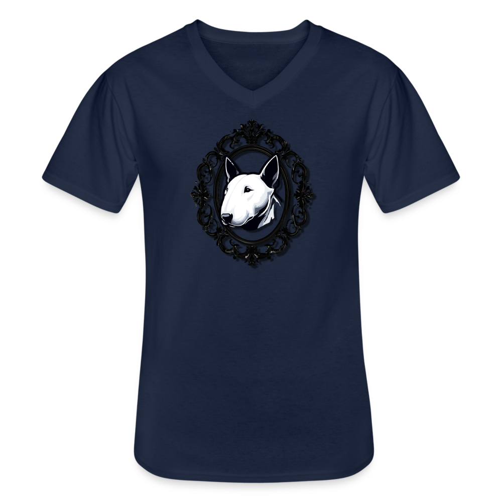 Bullterrier Finest Klassisches Männer-T-Shirt mit V-Ausschnitt - Navy
