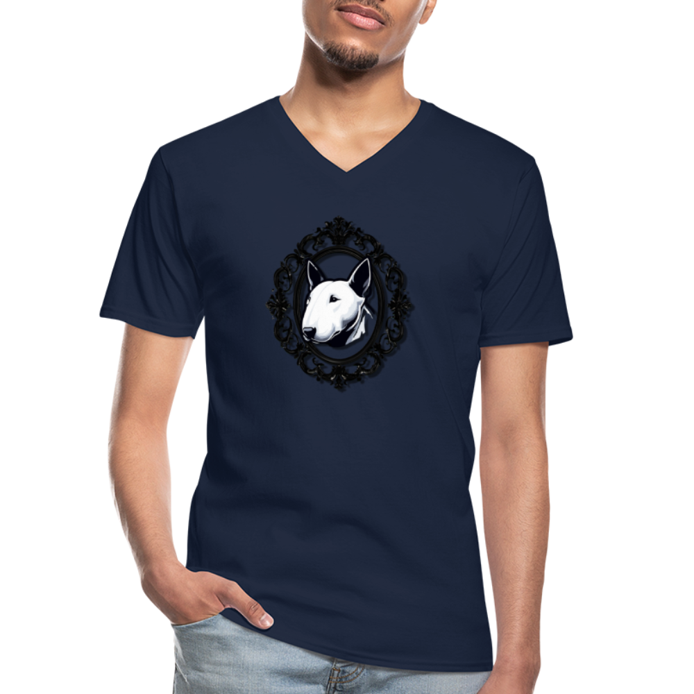 Bullterrier Finest Klassisches Männer-T-Shirt mit V-Ausschnitt - Navy