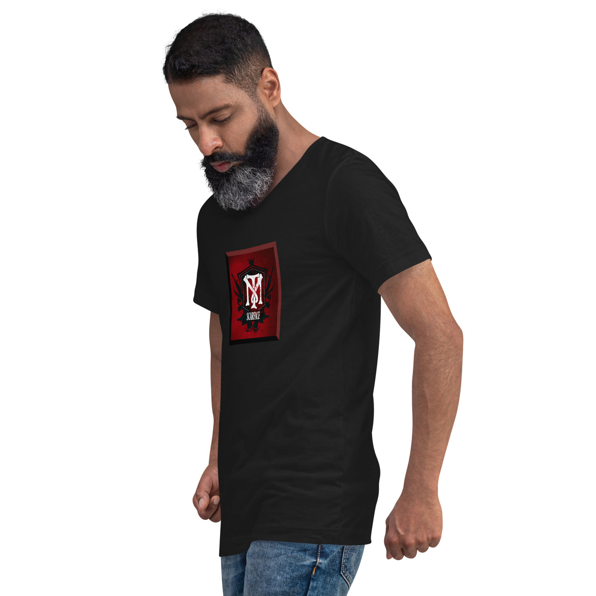 Tony Montana Logo Kurzärmeliges Unisex-T-Shirt mit V-Ausschnitt